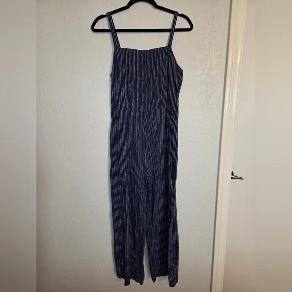 Old Navy Navy Pinstripe Jumpsuit - Picture 2 of 9